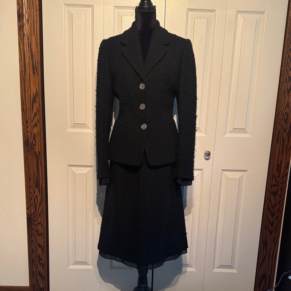 Banana Republic Black Women's BoucleTailored Blazer and Skirt Set